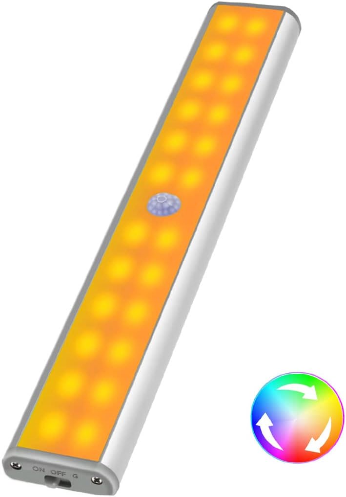 LEPOTEC 24LED RGB LED Light, Under Cabinet Light, Multi-Color Motion Sensor LED RGB Light Bar, TV Backlight,Christmas Lights for Gaming Room,Bedroom,Remodelling Room,Hotel,Party (Multi-24LED-1pack) - Image 1