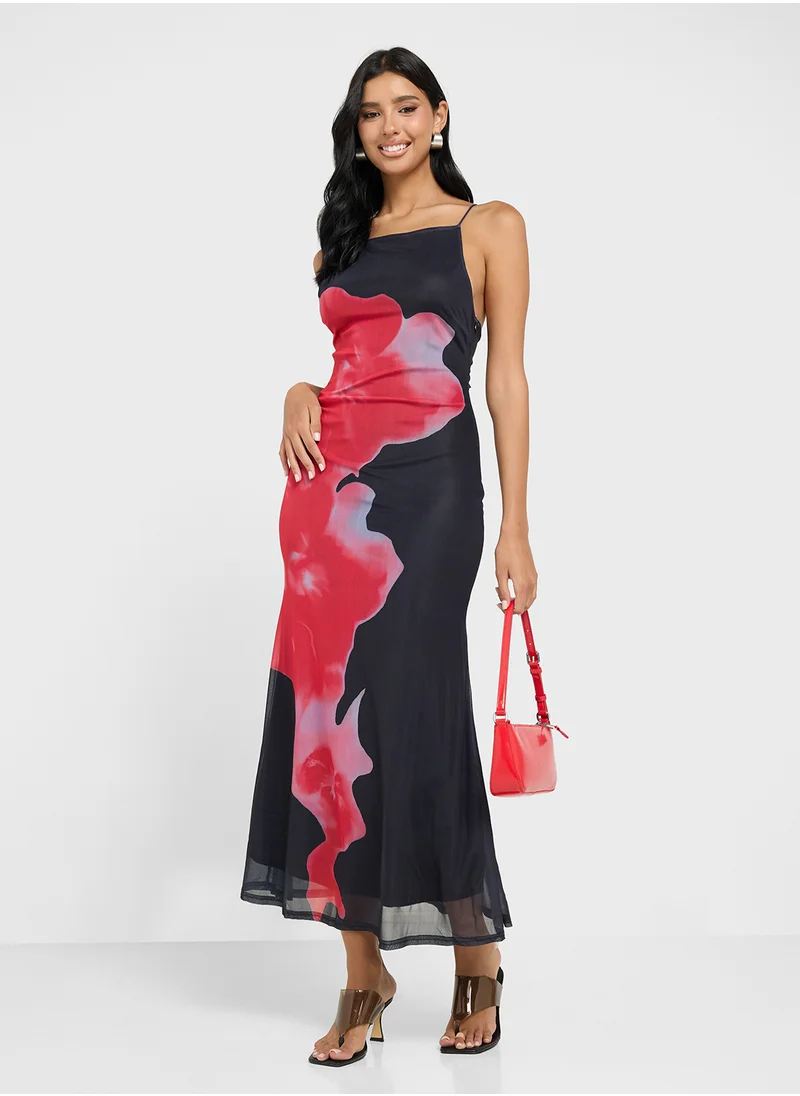Ginger Floral Print A Line Dress