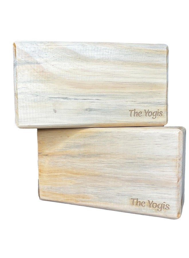 The Yogis كتل اليوغا الخشبية من The Yogis™، طوب اليوغا والبيلاتس، دعم اليوغا للوضعيات المناسبة [مجموعة من - 2] الحجم - 9×5×3 بوصة - Image 1