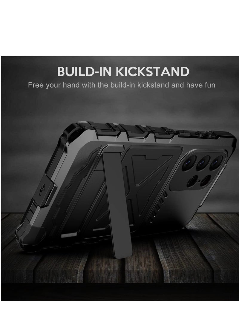 Aookay Case Cover for S23 Ultra, Samsung Galaxy S23 Ultra Case Rugged Mil-Grade Metal with Screen Protector Outdoor Full Body Rugged Aluminum Armor Hard Case (Black)  - Image 5