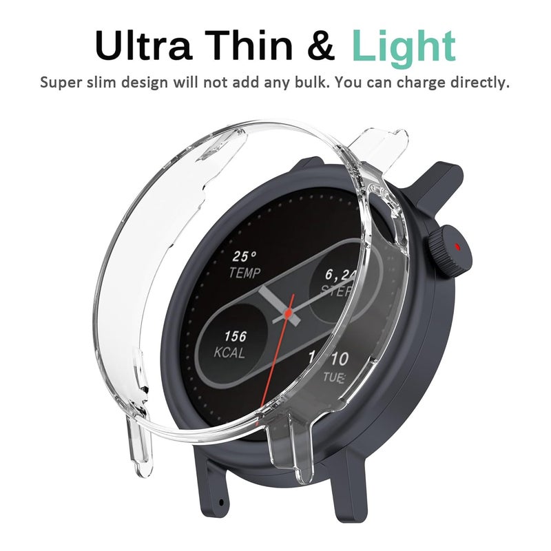 Wisely Full Protective Hard Shell Slim Bumper Case Cover Compatible with CMF by Nothing Watch Pro 2, Crystal Clear - Image 5