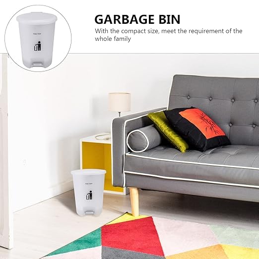 BLURISM BLURISM Bathroom Bin with Lid, Bedroom Bin with Lid - Small Pedal Bin - Small Bin for Bedroom White Bathroom Bin - Sanitary Bin Bedroom Rubbish Bin Toilet Bin Waste Bin for Bedroom - Image 4