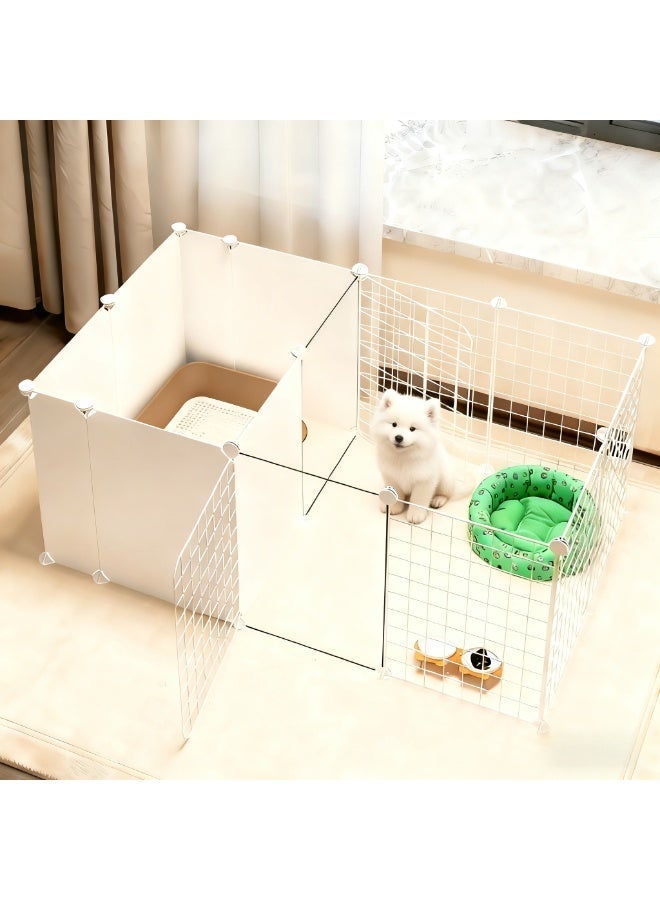MissTiara Pet fence dog isolation indoor small dog kennel with toilet area can be freely combined Size: 127*75*47 - Image 4