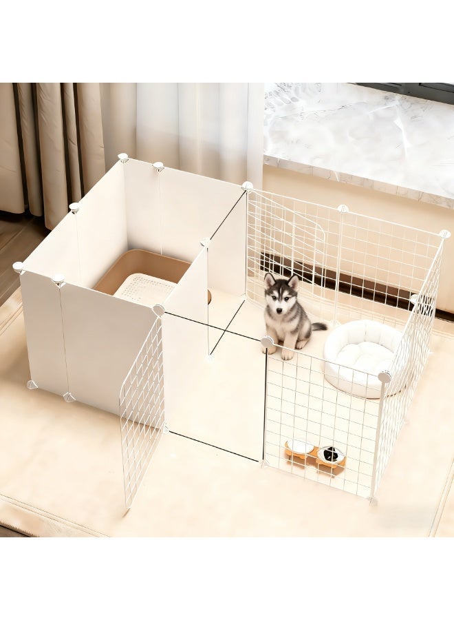 MissTiara Pet fence dog isolation indoor small dog kennel with toilet area can be freely combined Size: 127*75*47 - Image 5