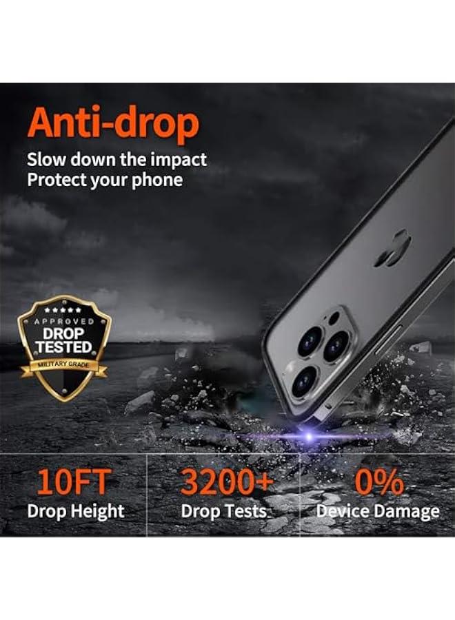 New Aluminum Frame Metal Bumper Frame Slim Hard Case Cover for iPhone16 ProMax, Metal Frame with Soft Inner Bumper, Raised Edge Protection (Black, for iPhone16 Pro Max) - Image 3