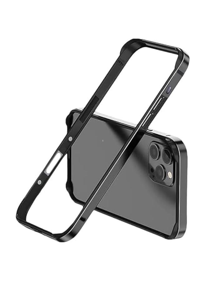 New Aluminum Frame Metal Bumper Frame Slim Hard Case Cover for iPhone16 ProMax, Metal Frame with Soft Inner Bumper, Raised Edge Protection (Black, for iPhone16 Pro Max) - Image 1