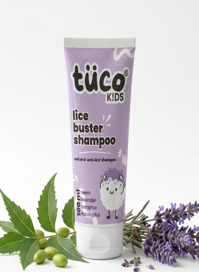TuCo شامبو توكو® الطبيعي للأطفال لمكافحة القمل | غني بالكافور والنيم وزيت شجرة الشاي | مثالي للقمل وحكة فروة الرأس | للأعمار من 2-5، 4-10، 10-15، 5-10 سنوات | خالٍ من البارابين وكبريتات لوريل الصوديوم | 100 مل - Image 1