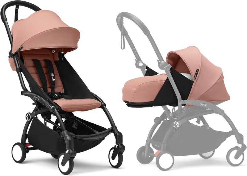 Stokke YOYO3 Stroller with Newborn Pack - Includes Black Frame, YOYO 6+ Color Pack & 0+ Newborn Pack - Ginger - Image 1