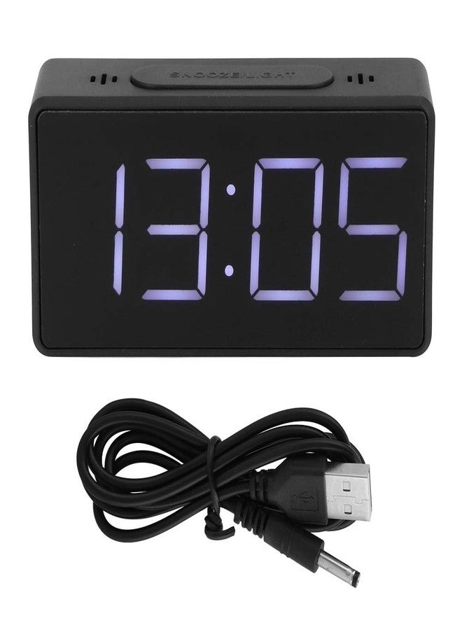 Simlug USB Cable Simple Electronic Clock, Bedside Alarm Clock LED Alarm Clock, for School Bedrooms Kids Home Use Office Teachers(Black) - Image 1