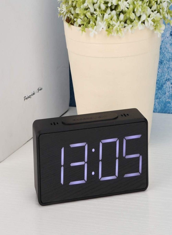 Simlug USB Cable Simple Electronic Clock, Bedside Alarm Clock LED Alarm Clock, for School Bedrooms Kids Home Use Office Teachers(Black) - Image 3