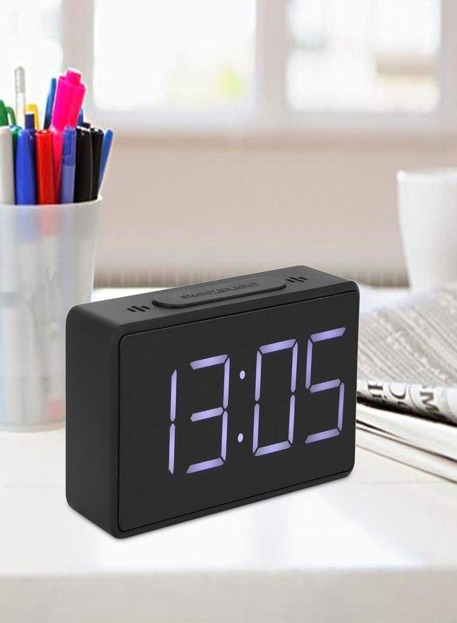 Simlug USB Cable Simple Electronic Clock, Bedside Alarm Clock LED Alarm Clock, for School Bedrooms Kids Home Use Office Teachers(Black) - Image 2