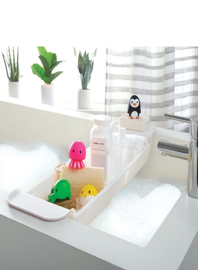 Bath Bliss Expandable Bathtub Caddy | Non-Slip | Over The Tub | 21-27 inch | Tub Tray | Bathroom Storage and Organizer | Shelf | Hold Soaps and Towels | White - Image 5