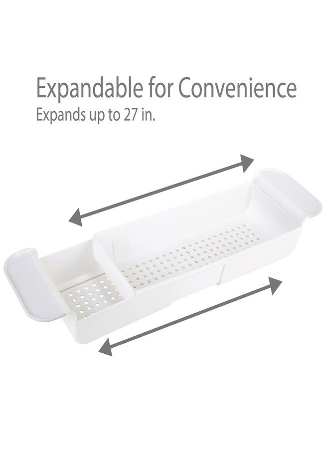 Bath Bliss Expandable Bathtub Caddy | Non-Slip | Over The Tub | 21-27 inch | Tub Tray | Bathroom Storage and Organizer | Shelf | Hold Soaps and Towels | White - Image 4