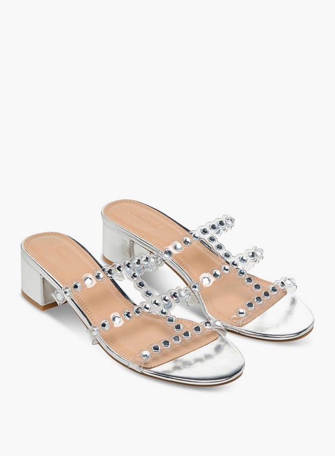 سيليست صنادل نسائية سهلة الارتداء بكعب عريض مزخرف - Image 3