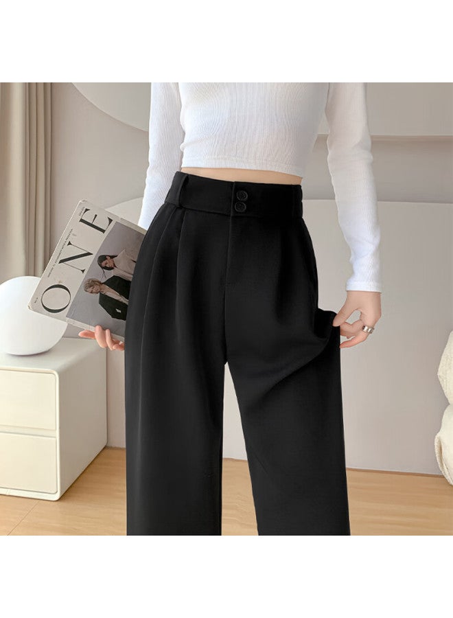 Yishangmei Black Suit Pants Women Summer New Commuting Professional Straight-leg Loose Casual Wide-leg Pants - Image 5