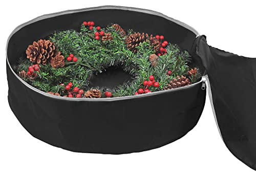 Primode Heavy Duty Christmas Wreath Storage Bag 48" - Handles Made Of Durable 600D Oxford Polyester Material Storage Bag Extra Large 48” Holiday Wreaths Container (Black) - Image 5