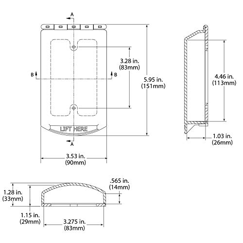 STI Safety Technology International, Inc. STI-6519 Single-Gang Hinged Clear Protective Polycarbonate Cover Multipurpose with Mounting Plate - Image 3