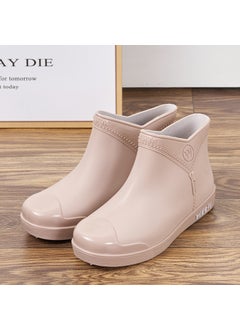 Generic Fashion Ladies Slip-On Rain Boots Comfortable Non-Slip Khakis 