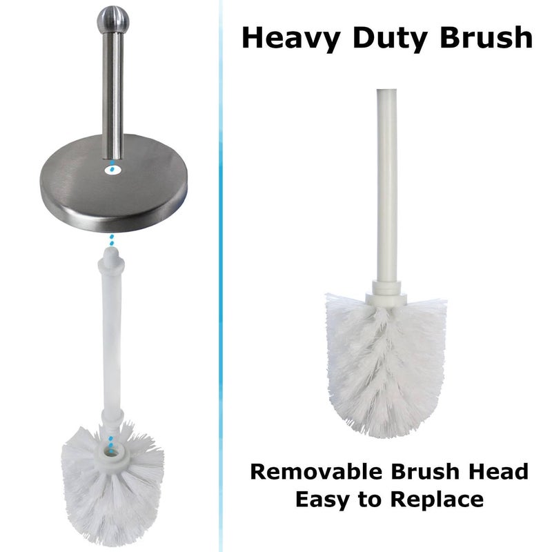 Sakar Toilet Bowl Cleaner Brush and Holder||Cleaning Brush Holder||Toilet Brush with Holder||Rust Resistant Stainless Steel||Toilet Cleaning Tool||Bathroom Bowl Scrubber with Holder(Pack of 1). - Image 3