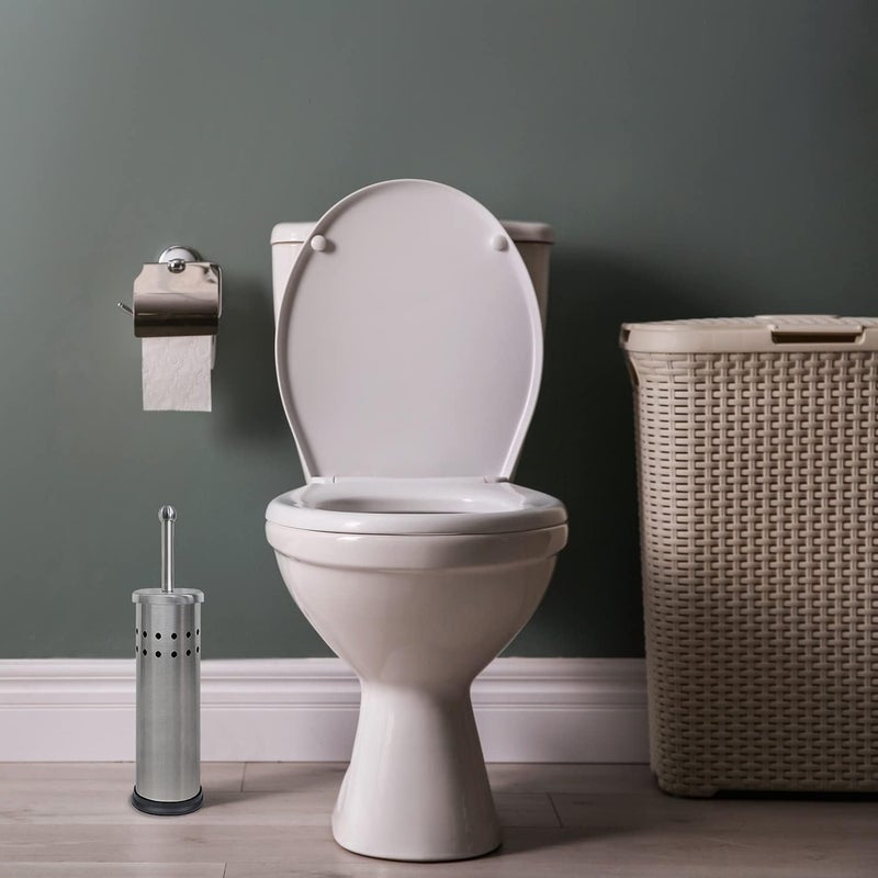 Sakar Toilet Bowl Cleaner Brush and Holder||Cleaning Brush Holder||Toilet Brush with Holder||Rust Resistant Stainless Steel||Toilet Cleaning Tool||Bathroom Bowl Scrubber with Holder(Pack of 1). - Image 5