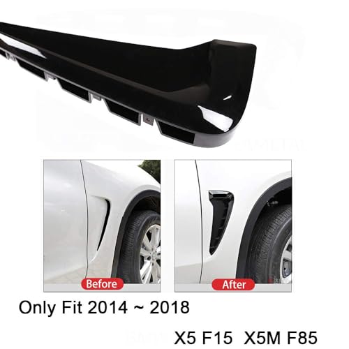 fangfei قطعتان لسيارة بي إم دبليو X5 تريم فتحة الجانب F15 X5M F85 شبكة ملصق ثقب شبكة القرش (أسود) - Image 3