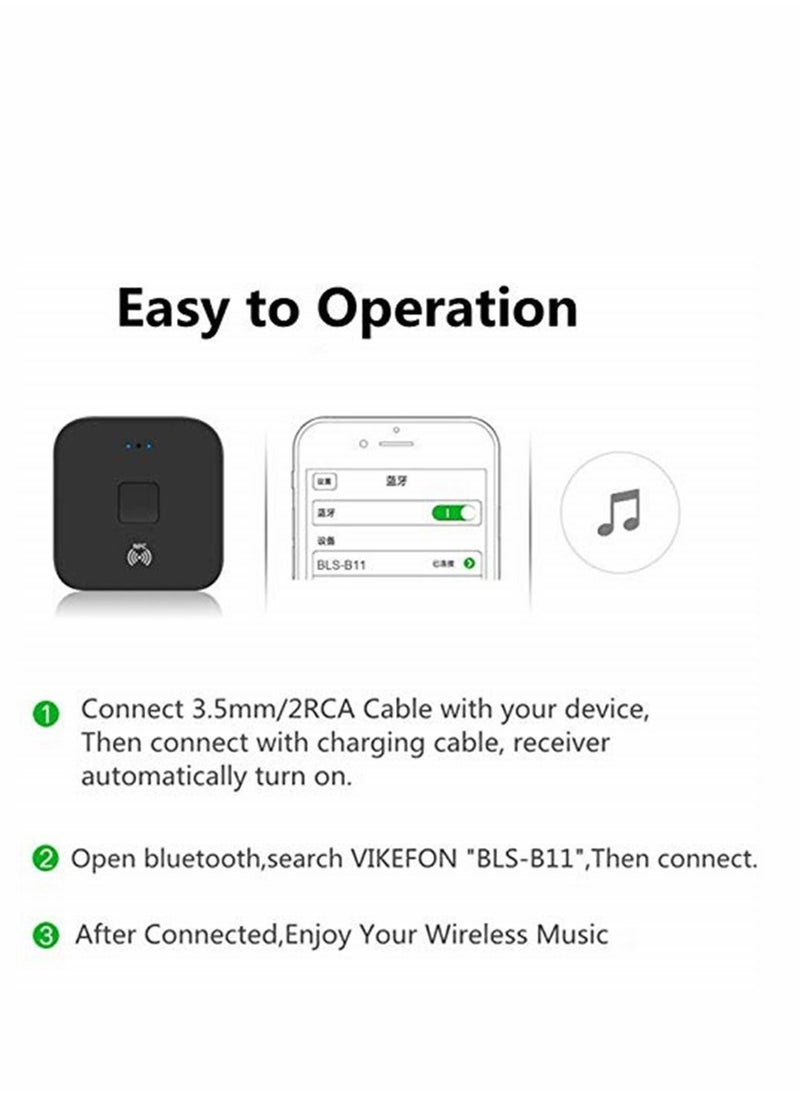 Y&D - Bluetooth Receiver for Home Stereo RCA, 3.5mm AUX Wireless Audio Adapter and Car System, NFC-Enabled - Image 1