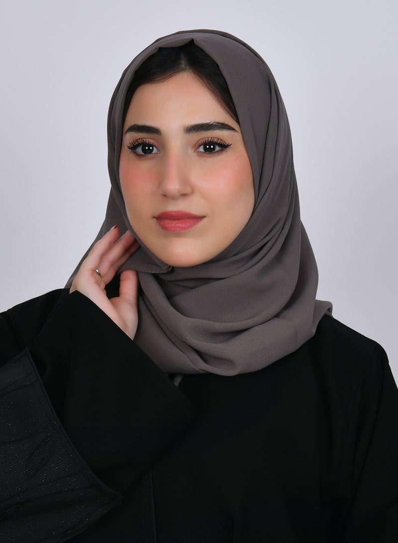 عبايات حوراء طرحه حرير بلون رمادي مخضر - Image 1