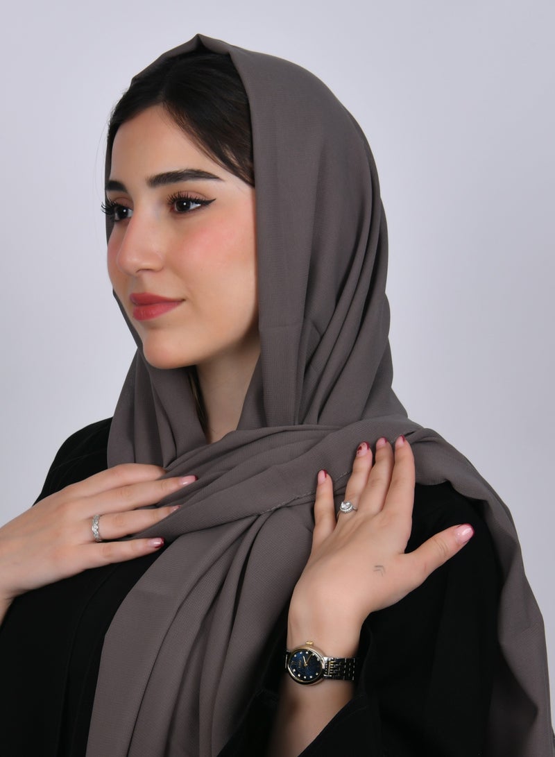 عبايات حوراء طرحه حرير بلون رمادي مخضر - Image 4