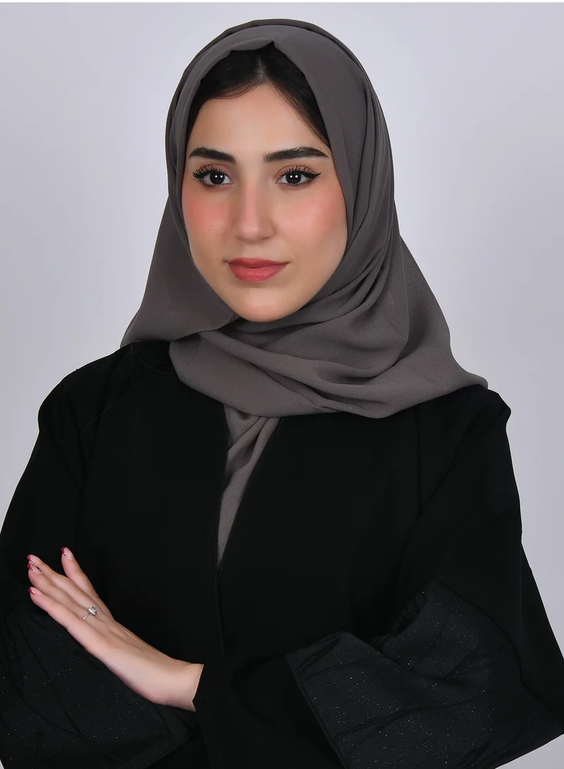 HAWRAA ABAYA Greenish-gray silk veil