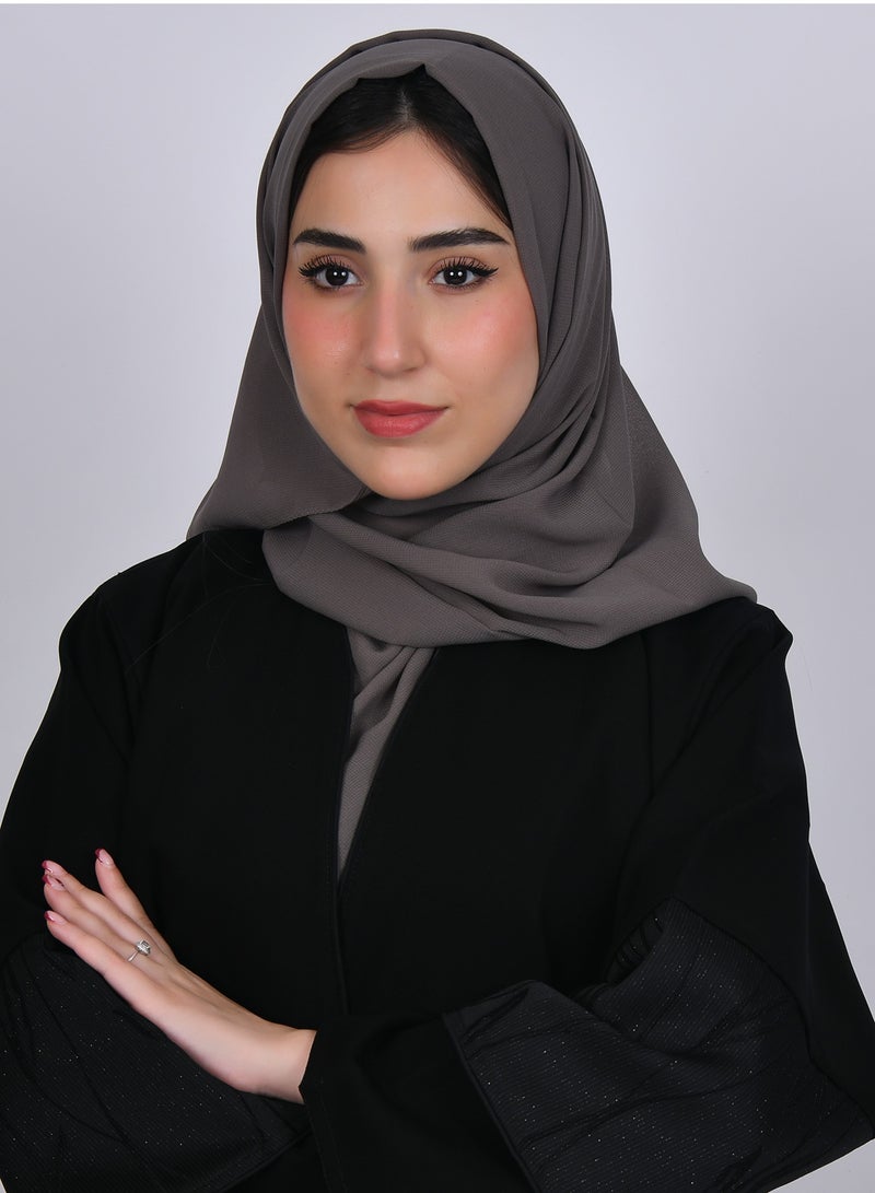 عبايات حوراء طرحه حرير بلون رمادي مخضر - Image 5