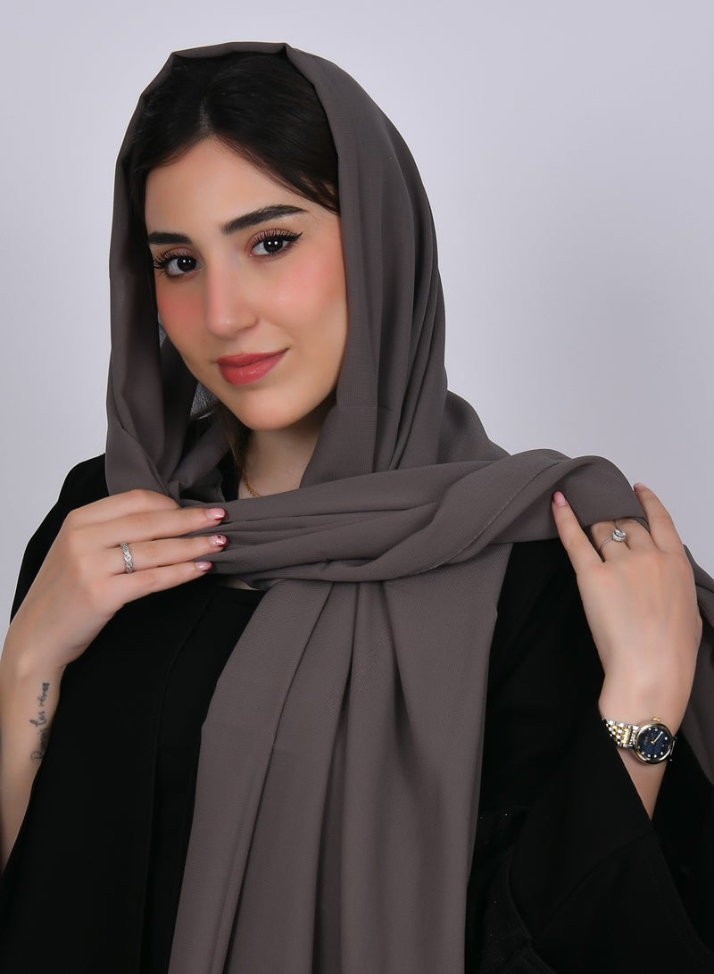 عبايات حوراء طرحه حرير بلون رمادي مخضر - Image 2