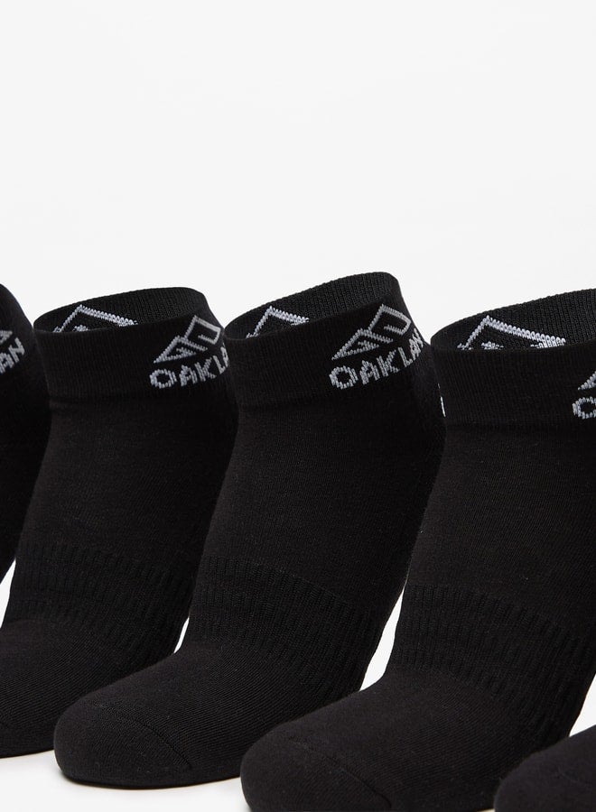 OAKLAN Men's Logo Print Ankle Length Sports Socks - Set of 5 - Image 2