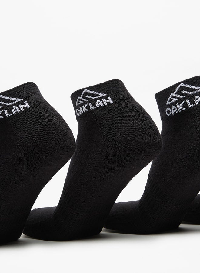 OAKLAN Men's Logo Print Ankle Length Sports Socks - Set of 5 - Image 4