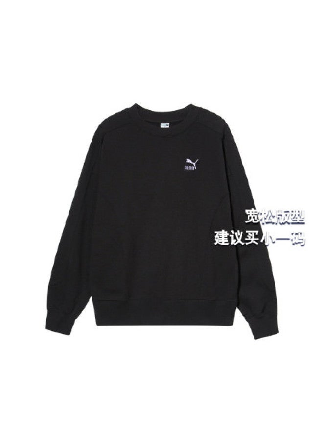 PUMA هودي نسائي بقلنسوة كبيرة مطبوعة موضة ربيع/خريف من القطن الخالص مقاوم للرياح بياقة دائرية محبوك - Image 1