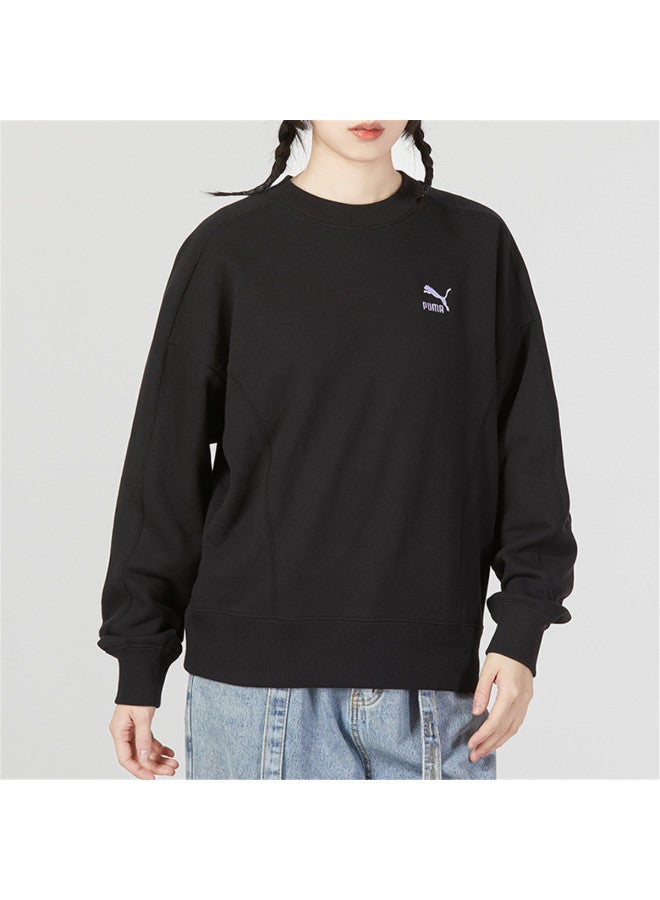 PUMA هودي نسائي بقلنسوة كبيرة مطبوعة موضة ربيع/خريف من القطن الخالص مقاوم للرياح بياقة دائرية محبوك - Image 4