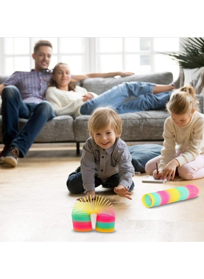 Lukadah Rainbow Magic Spring Toy for Kids – Giant Jumbo Plastic Slinky Spring Toy with Neon Rainbow Colors, Stretchy Fidget Sensory Toy for Boys and Girls, Stress Relief Anxiety Toy, Birthday Party Favor Goodie Bag Filler, Classroom Prize for Kids Ages 3 and Up - Image 2