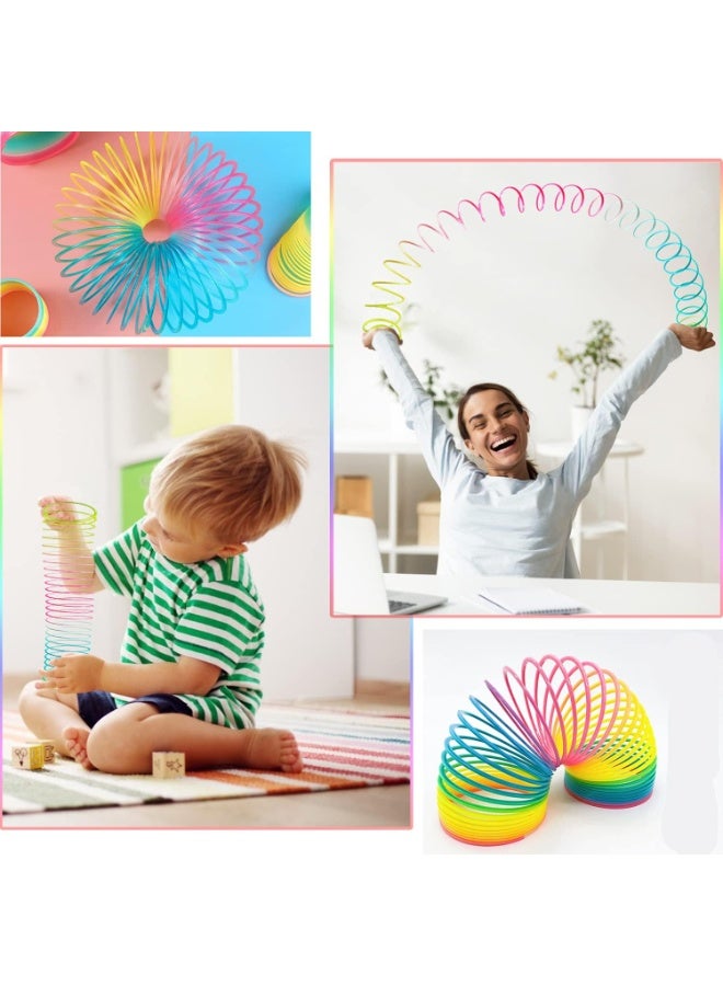 Lukadah Rainbow Magic Spring Toy for Kids – Giant Jumbo Plastic Slinky Spring Toy with Neon Rainbow Colors, Stretchy Fidget Sensory Toy for Boys and Girls, Stress Relief Anxiety Toy, Birthday Party Favor Goodie Bag Filler, Classroom Prize for Kids Ages 3 and Up - Image 3