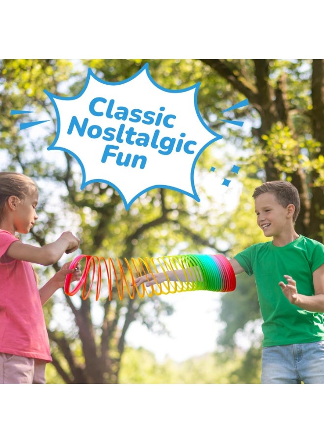 Lukadah Rainbow Magic Spring Toy for Kids – Giant Jumbo Plastic Slinky Spring Toy with Neon Rainbow Colors, Stretchy Fidget Sensory Toy for Boys and Girls, Stress Relief Anxiety Toy, Birthday Party Favor Goodie Bag Filler, Classroom Prize for Kids Ages 3 and Up - Image 5