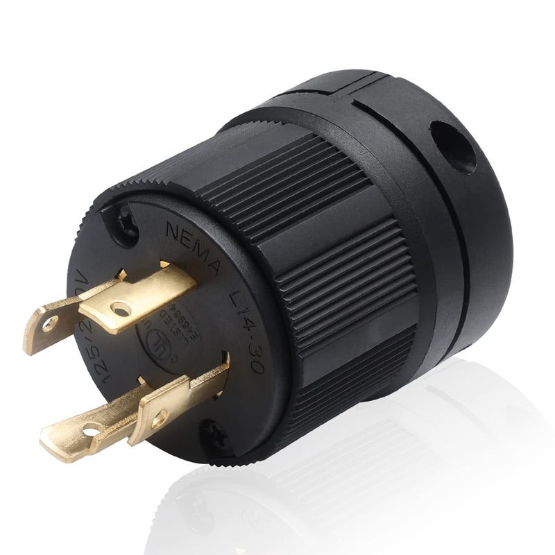 STARELO Locking NEMA L14-30P Generator Extension Cord End Male Plug 30A 125/250V 3 Pole 4 Wire Grounding Electrical Replacement Industrial Grade UL Listed - Image 1
