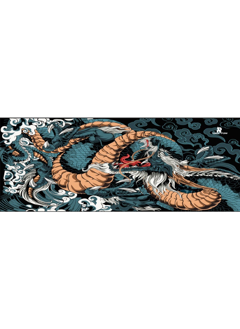 Rock Pow - Japanese Dragon Large Gaming Mousepad Keyboard Gamer Mouse Pad on The Table Speed Desk Mat Anime 800 * 300 * 3mm Mouse Mats - Image 1