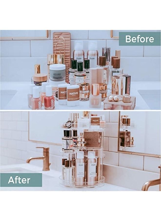 SMARTPOINTS Rotating Makeup Organizer | 360 Spinning Storage Display Case | Clear Acrylic Vanity & Bathroom Organizer for Skincare, Perfume, Cosmetic, Beauty, Make up and Essential Oil Products  - Image 4