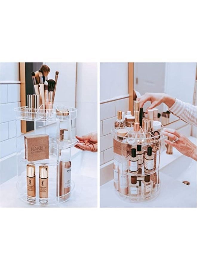 SMARTPOINTS Rotating Makeup Organizer | 360 Spinning Storage Display Case | Clear Acrylic Vanity & Bathroom Organizer for Skincare, Perfume, Cosmetic, Beauty, Make up and Essential Oil Products  - Image 2