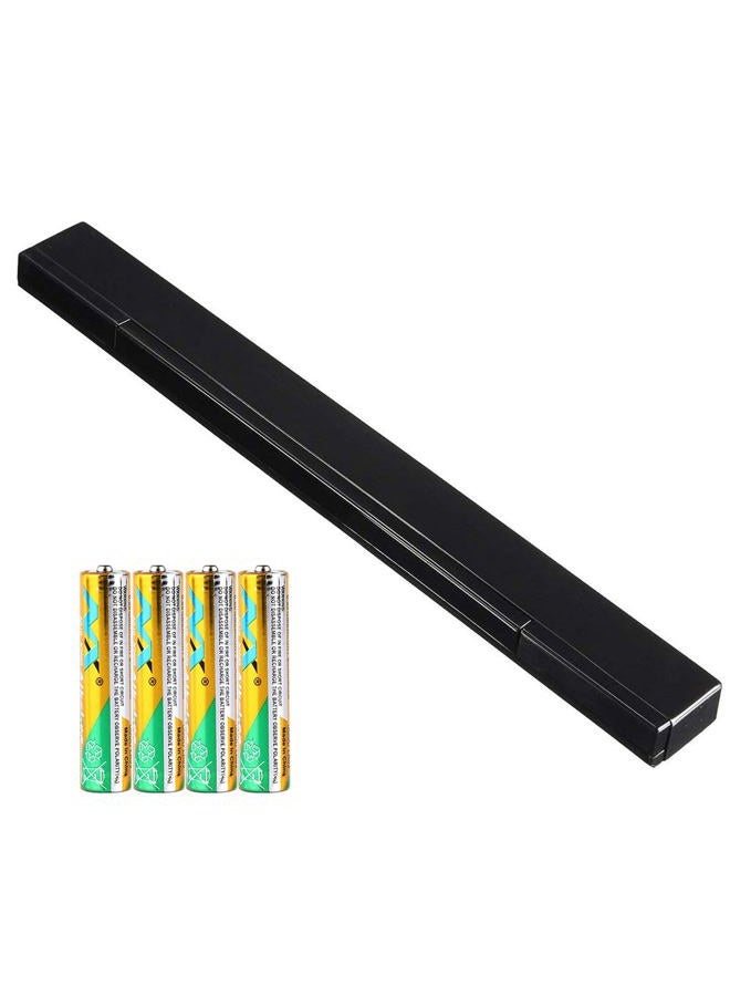 SOONORY Replacement Wii Wire-less Sensor Bar, Motion Sensor Signal Receiver for Nintendo Wii and Wii U Console with Stable Stand and 4 AAA Batteries(Black) - Image 1