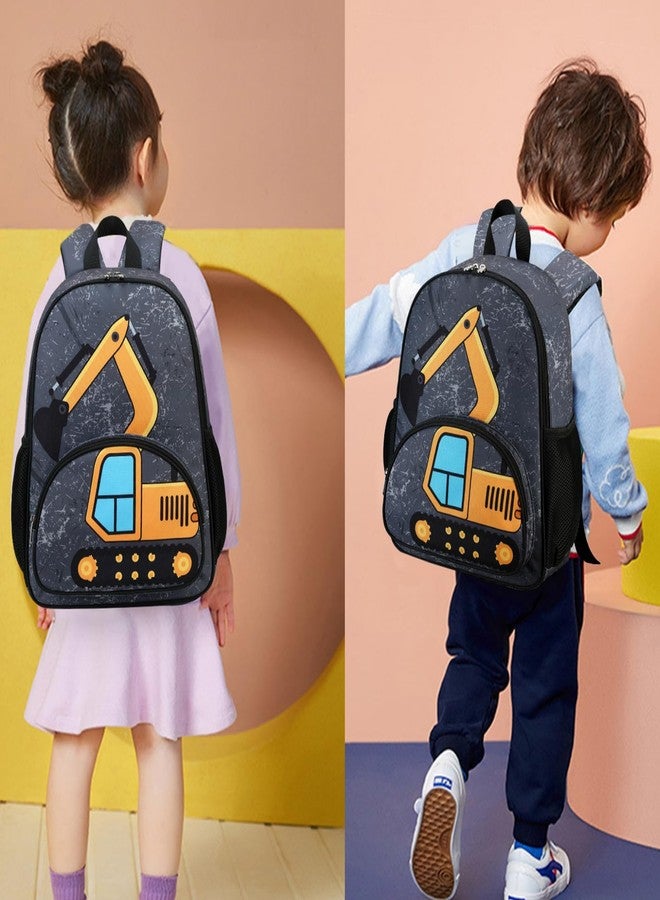 LOIDOU Backpack Boys Girls Preschool Backpacks for Kids School Bags Kindergarten BookBag Set Toddler Backpack with Lunch Box (Truck Gray) - Image 2