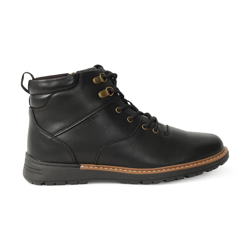 Milano Carney Mens Biker Boots-Black