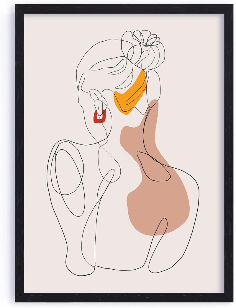 QUOTE - UNQUOTE ART Framed Abstract Women Beautiful Women Line Print Modern 34x44 cm Black Frame - Image 2