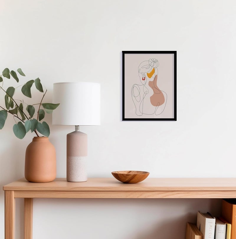 QUOTE - UNQUOTE ART Framed Abstract Women Beautiful Women Line Print Modern 34x44 cm Black Frame - Image 3
