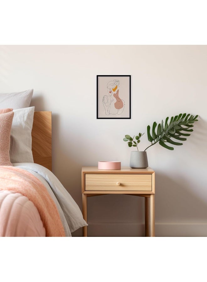 QUOTE - UNQUOTE ART Framed Abstract Women Beautiful Women Line Print Modern 34x44 cm Black Frame - Image 4