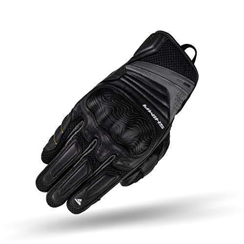 SHIMA RUSH Motrocycle Gloves for Men - Breathable, Reinforced, Touchscreen, Summer Biker Riding Gloves with Knuckle Protector, Wrist and Finger Impact Absorbers, Reinforced Palm (Black, L) - Image 1