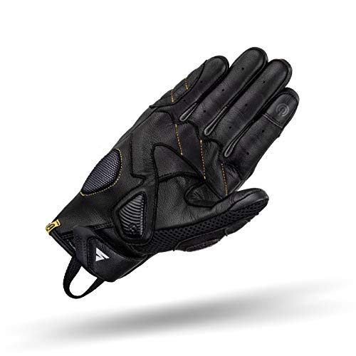 SHIMA RUSH Motrocycle Gloves for Men - Breathable, Reinforced, Touchscreen, Summer Biker Riding Gloves with Knuckle Protector, Wrist and Finger Impact Absorbers, Reinforced Palm (Black, L) - Image 2